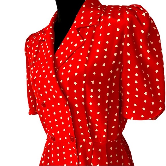 Vintage Tess Paris-Milano Red Polkadot Peplum Blouse - Picture 4 of 12